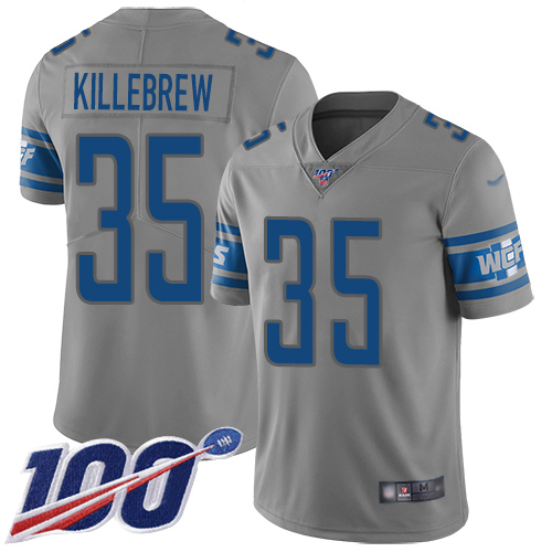 Detroit Lions Limited Gray Men Miles Killebrew Jersey NFL Football 35 100th Season Inverted Legend